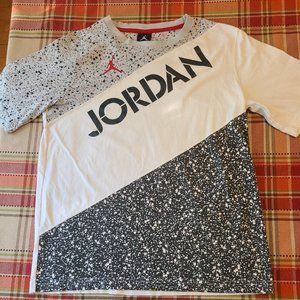 JORDAN Speckled Cutsew Crew T-Shirt Kids Large Womens Small